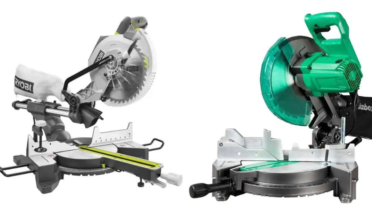 An image of a sliding and non-sliding miter saw